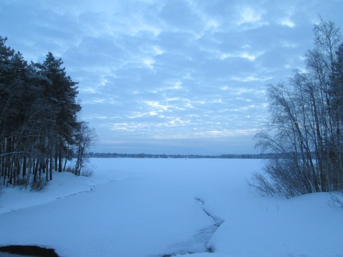 finnish lake at sunrise